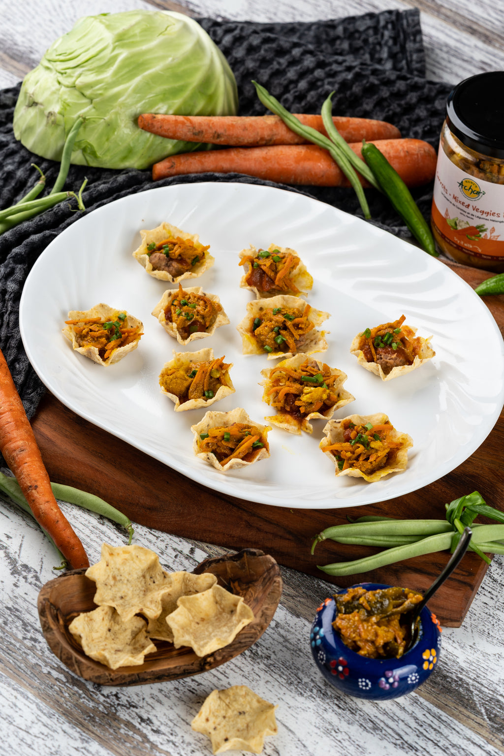 Nani's Achar Carrot/Mixed Veggies Pickle Tortilla Scoops